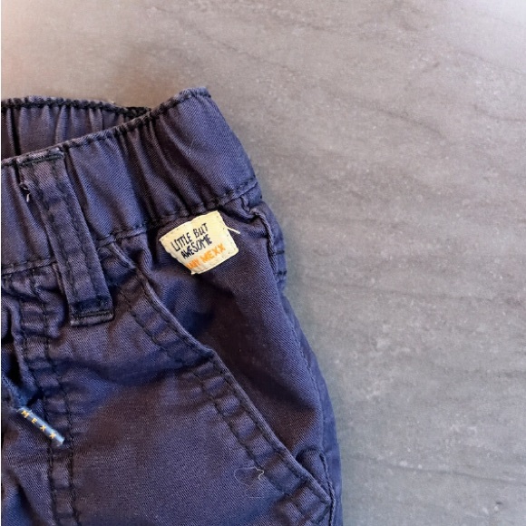 2/$25 Baby Mexx Blue Lined Cargo Pants Elastic Drawstring Adjustable Waist 6-9M - Picture 5 of 9